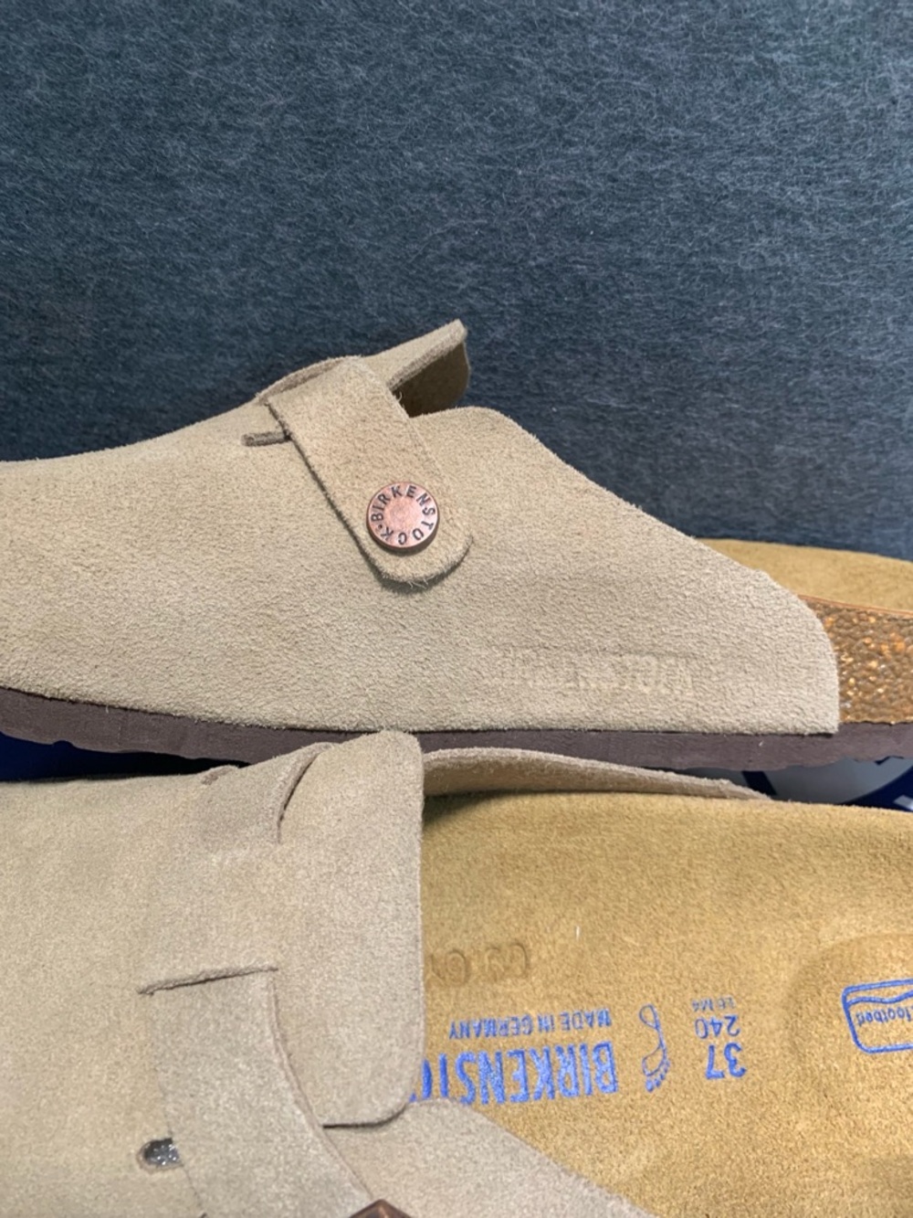 Birkenstock Women's Suede Slip-On Clog Sandals in Tan - Picture 4 of 4